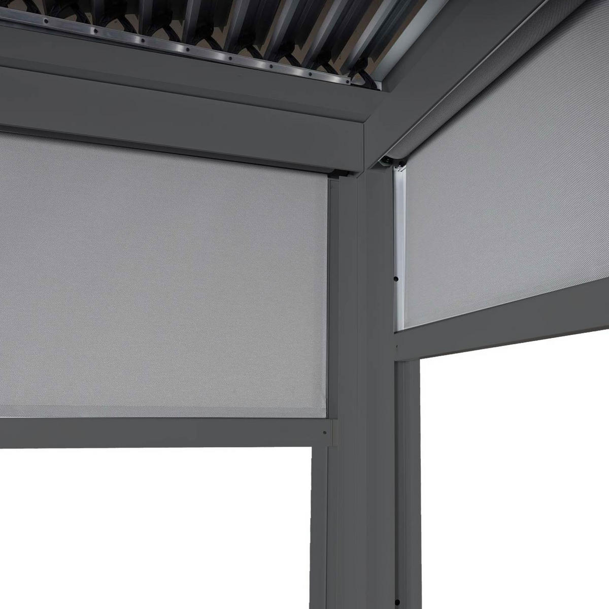 ALU PERGOLA MIT SEITENWAND Anthrazit - Anthrazit, Metall (306/224/306cm) - MCW