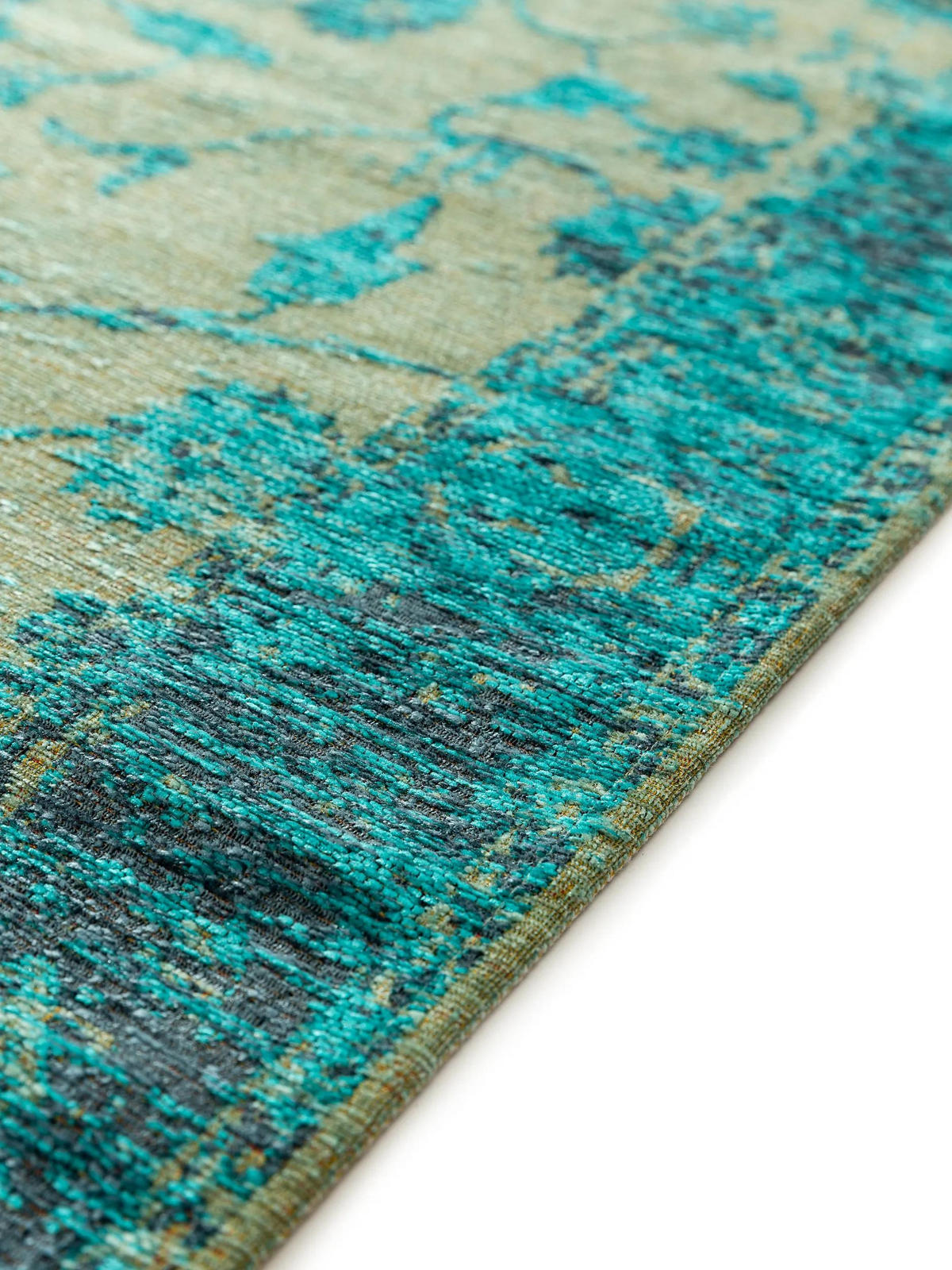 LÄUFER Frencie Türkis 80x250 cm - Türkis, Textil (80/250cm) - benuta Nest