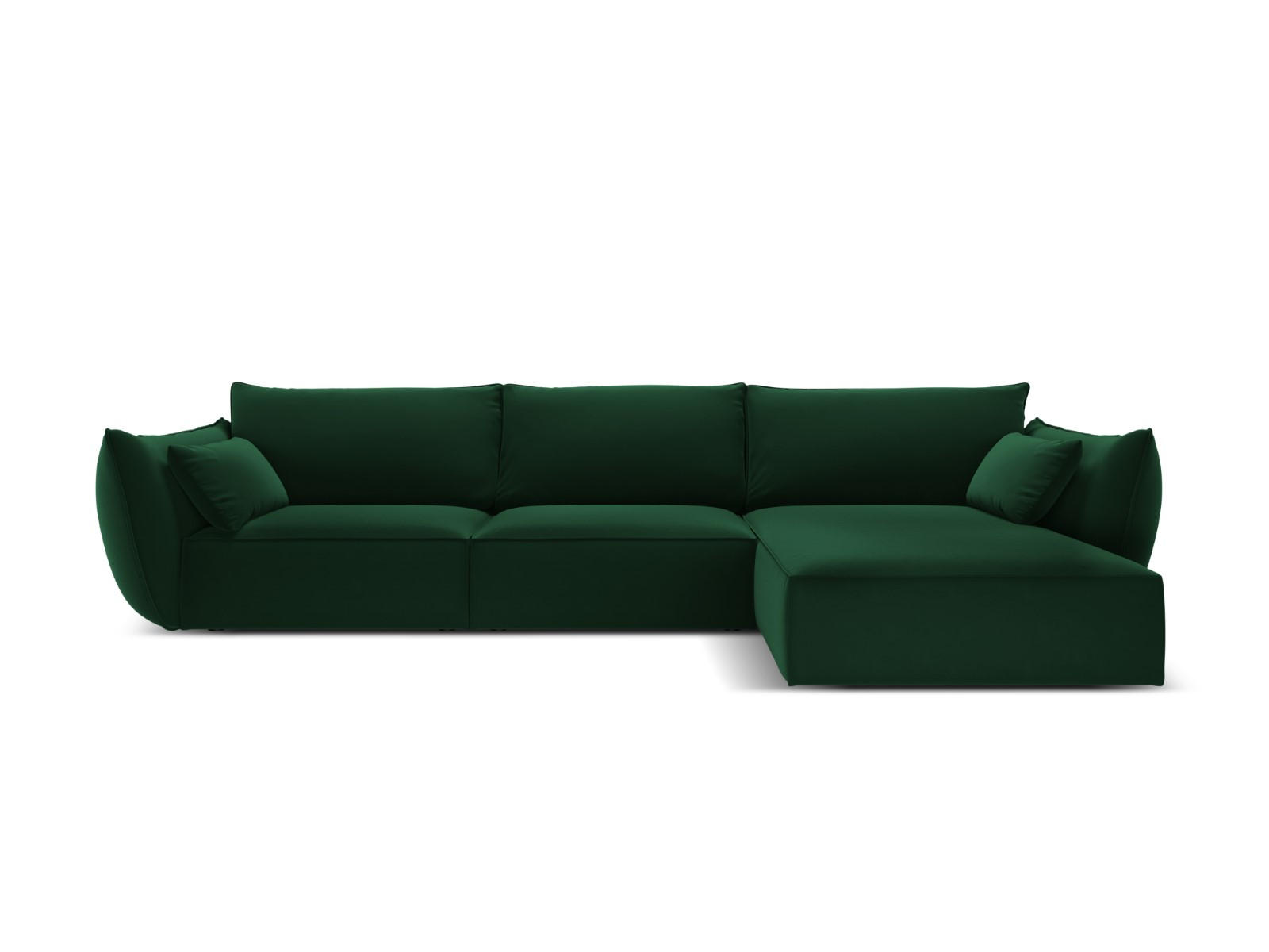 ECKSOFA rechts Kaelle aus Samt flaschengrün 4 Sitzplätze - Dunkelgrün, Textil (171/308cm) - Micadoni
