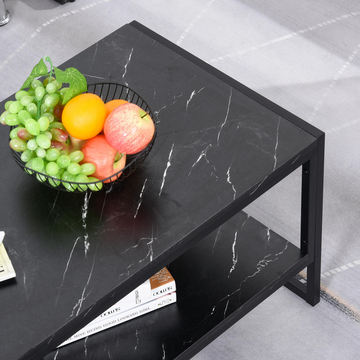 COUCHTISCH Schwarz 106/50/47 cm - Schwarz, Holz (50/106/47cm) - PANGIVO