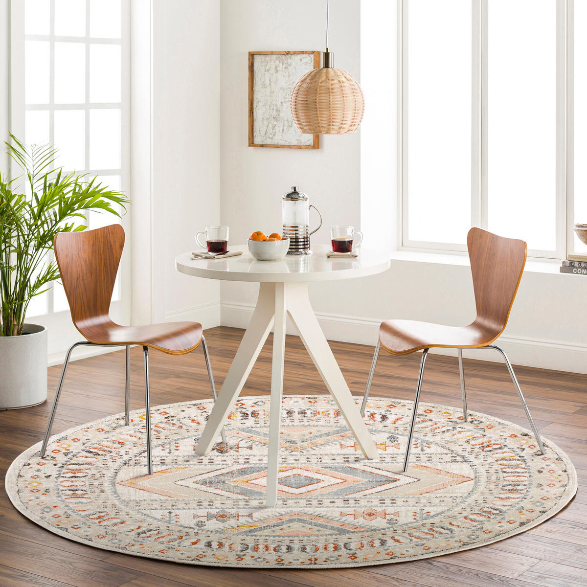 KURZFLORTEPPICH Rund Ø 160 cm Grau - Grau, Naturmaterialien/Textil (160/160cm) - LIVABLISS