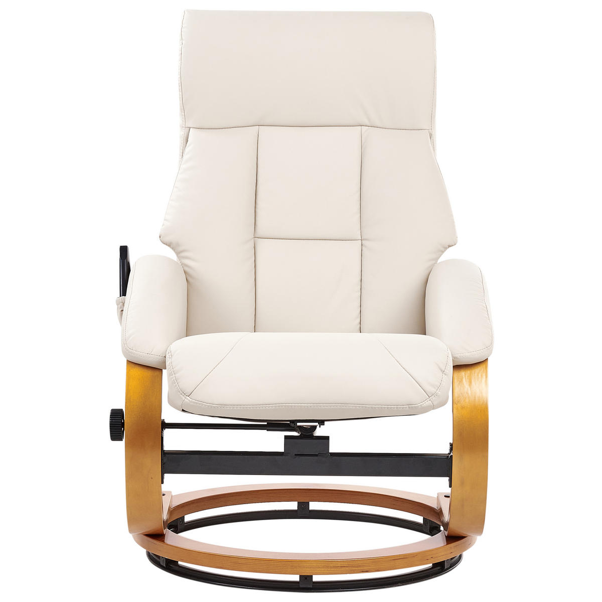 MASSAGESTUHL mit Fußstütze Kunstleder Hellbeige Force - Beige, Kunststoff (55/100/80cm) - Beliani