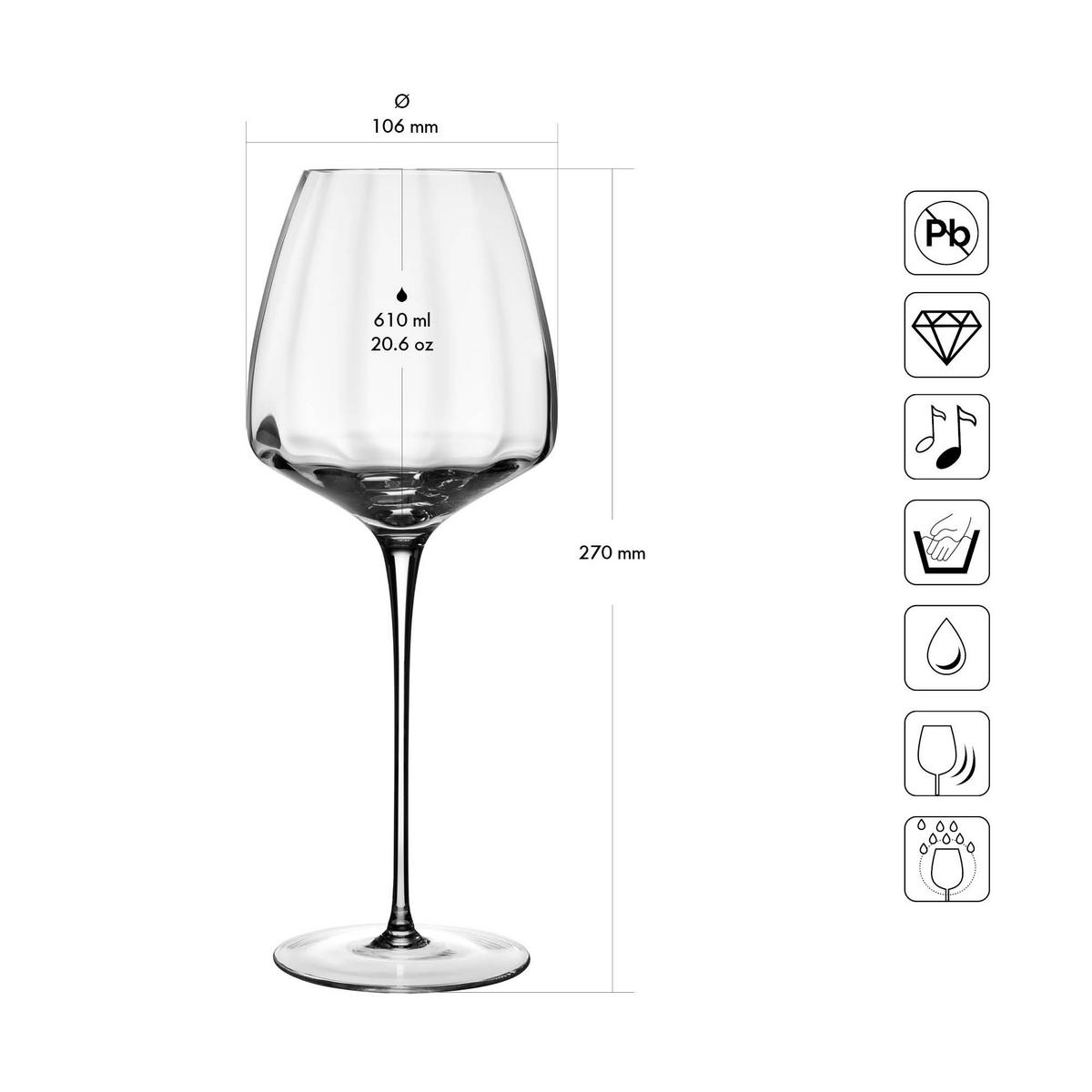 WEINGLÄSER, 4er-Set, 610 ml, Handgemacht - Transparent, Glas (0.61L) - Krosno Glass