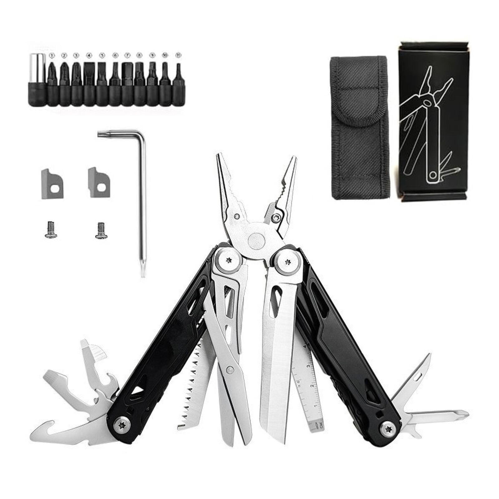 ZANGE – mit Selbstverriegelungsmechanismus, geeignet für Outdoor-Aktivitäten und Überlebenstraining in der Wildnis – halb schwarz, halb silber - Multicolor, Metall (10.5/3.8/1.9cm) - DCA