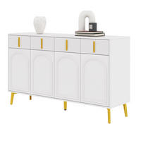 SIDEBOARD mit 4 Türen und 4 Schubladen 140 cm MDF Weiß - Weiß, Holzwerkstoff (140/82/38cm) - Meubliv