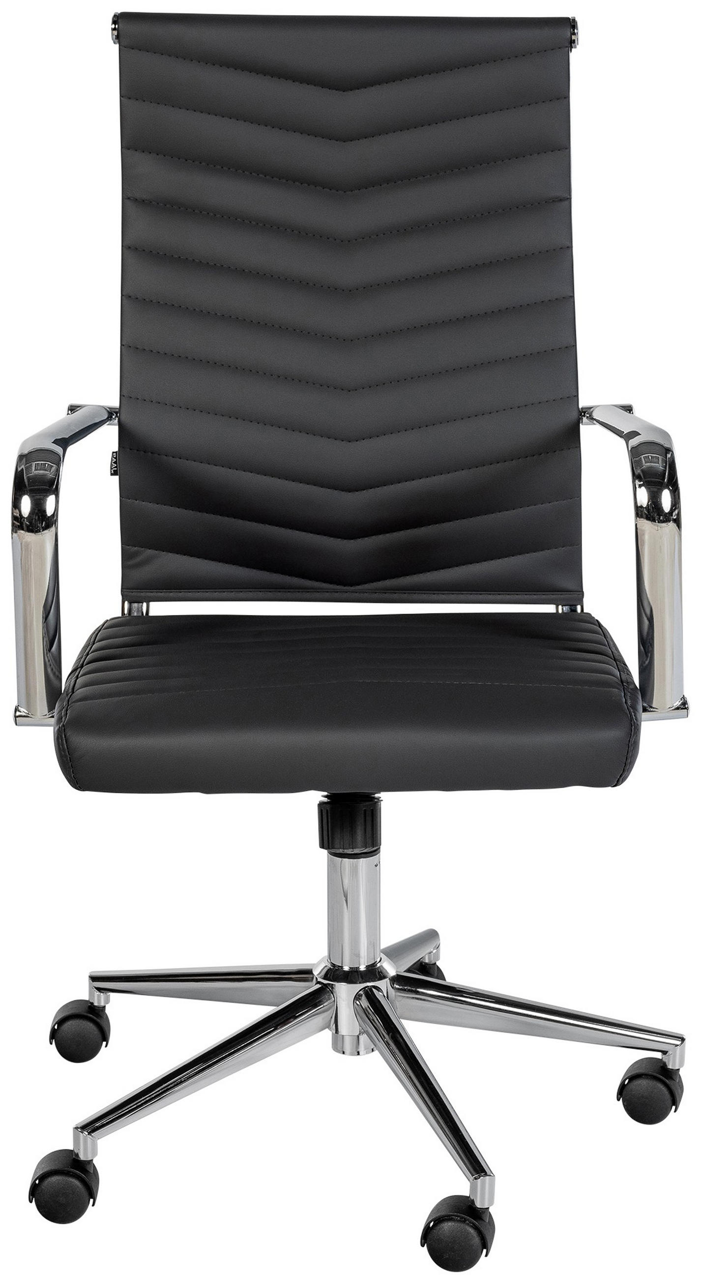 BÜROSTUHL Zynor Kunstleder schwarz - Chromfarben/Schwarz, Metall (57/109/60cm) - TPFLiving