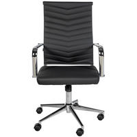 BÜROSTUHL Zynor Kunstleder schwarz - Chromfarben/Schwarz, Metall (57/109/60cm) - TPFLiving