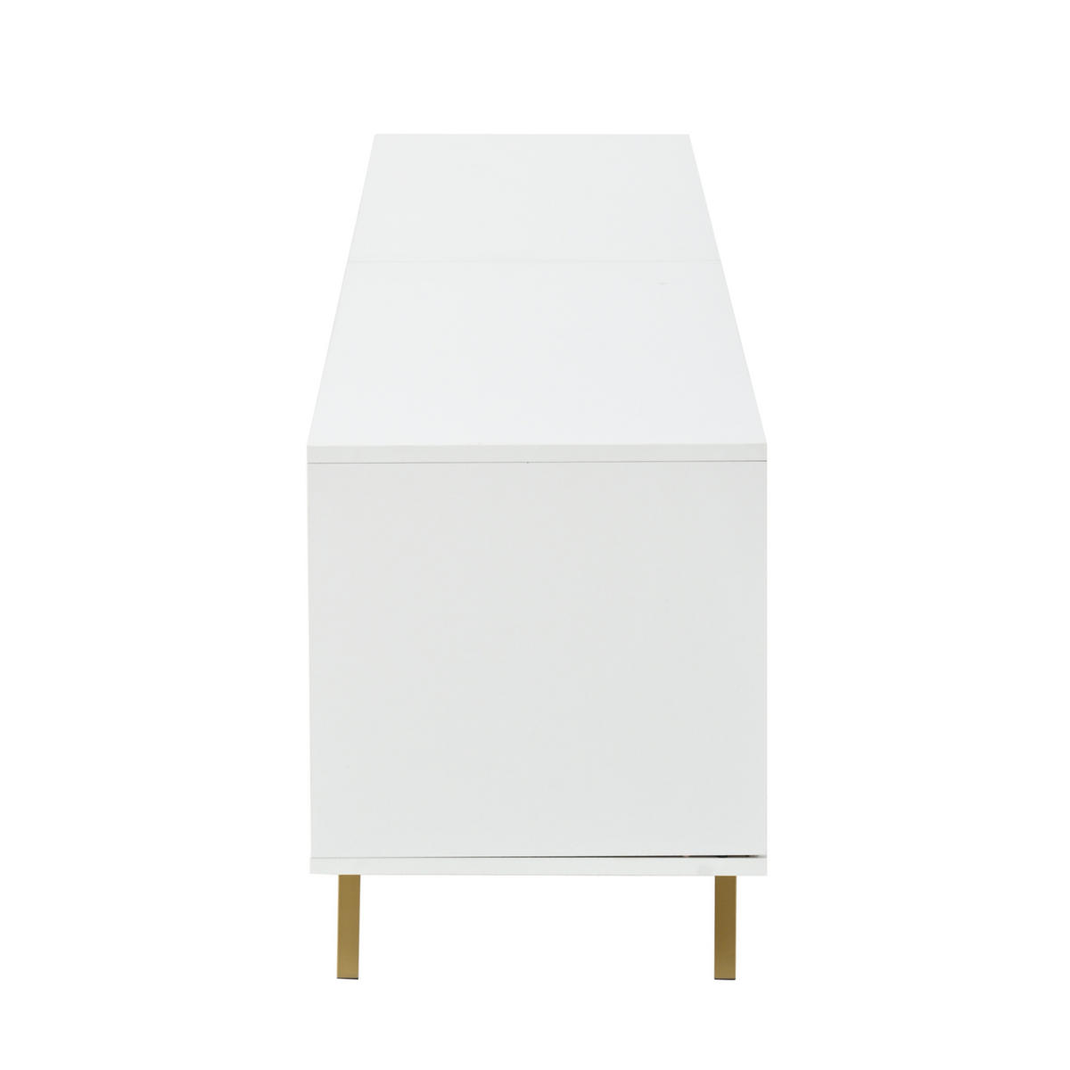 TV-LOWBOARD 190x40x51.5 cm Weiß Gold 4 Türen 5 Metallbeine - Weiß, Holzwerkstoff (40/51.5/190cm) - FLIEKS