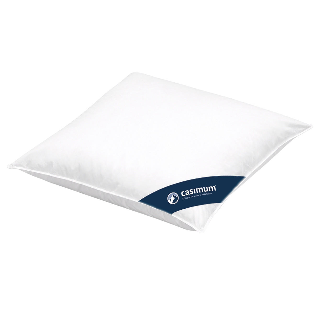 KOPFKISSEN 80x80 cm weich & stützend, Daunenkissen 60% Gänsedaunen - Weiß, Textil (80/80cm) - casimum