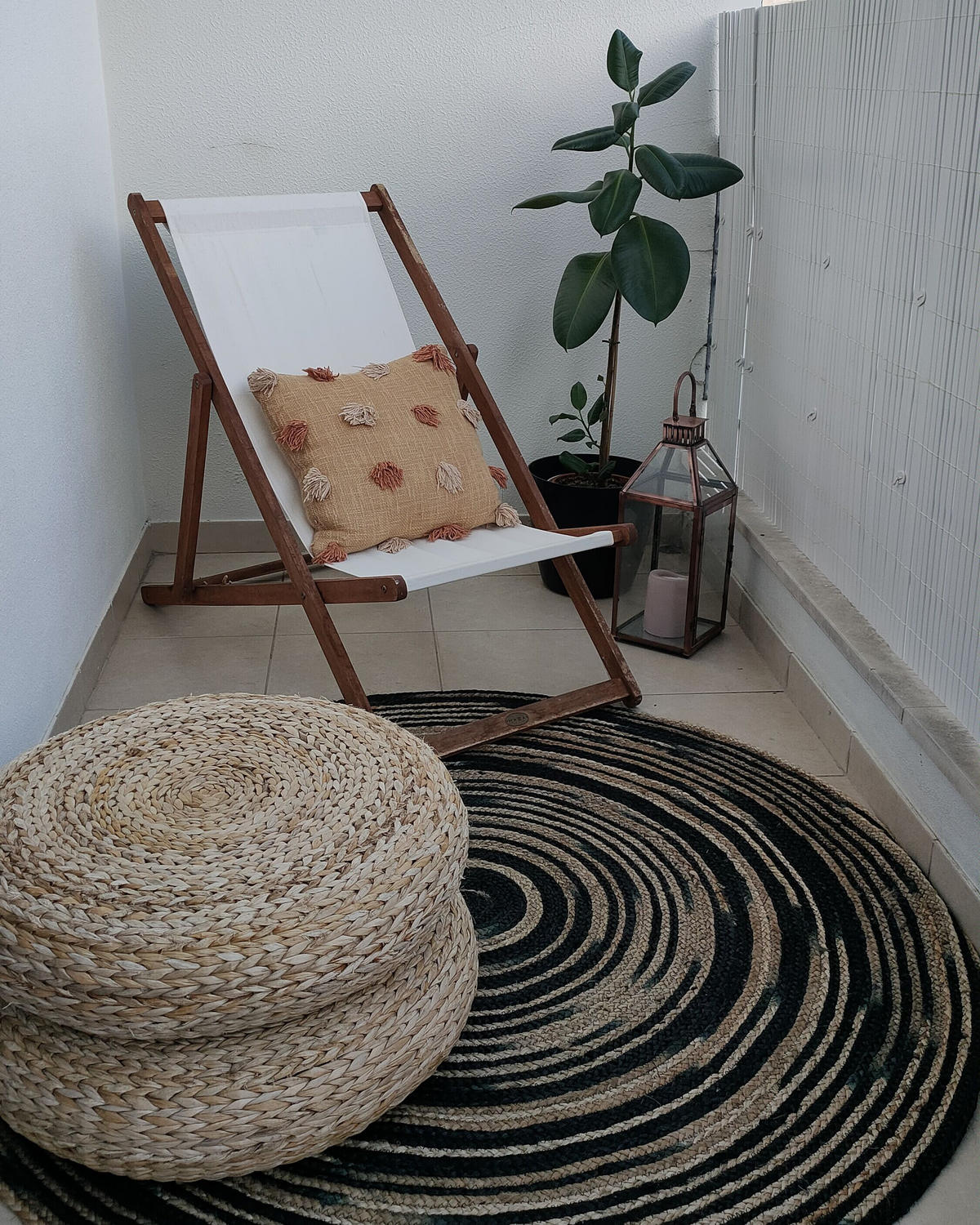 TEPPICH geflochten Artora 140/140 cm - Beige, Naturmaterialien (140/140cm) - Beliani