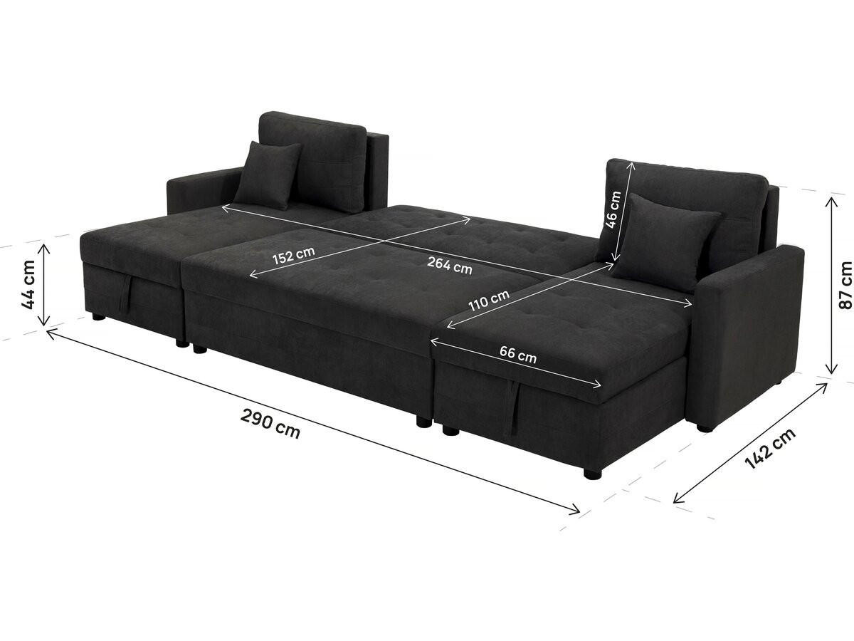 ECKSOFA antoine Grau - Dunkelgrau, Textil (140/290cm) - Habitat Garten