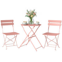 BALKONSET DE-14220 klappbar, Lattenrost Rose - Pink, Metall - ComfortXL