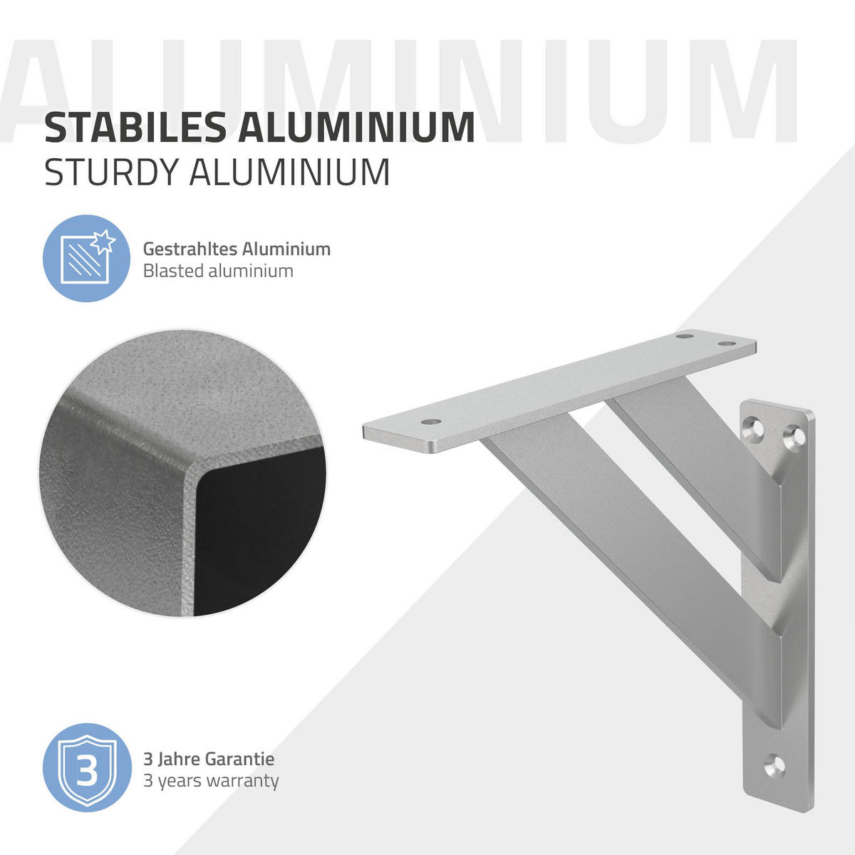 REGALTRÄGER 2er Set - Silberfarben, Metall (18/3/18cm) - ML-DESIGN
