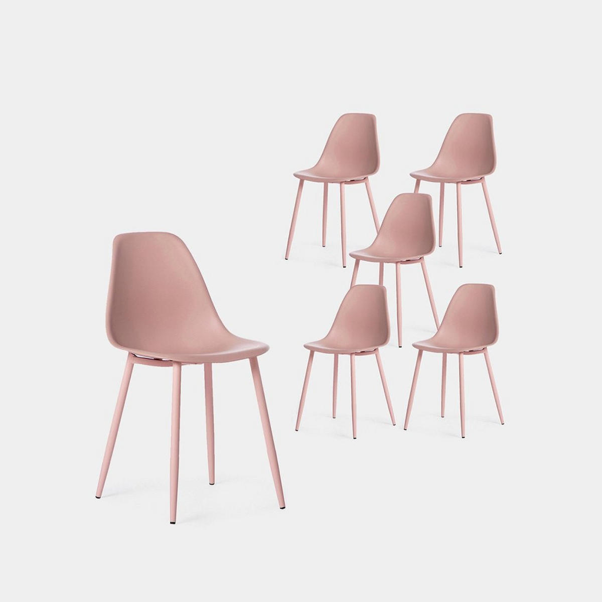 GARTENSTUHL Nina Rosa 45 cm x 80 cm 6er-Set - Pink, Kunststoff (45/80/53cm) - Klast Home