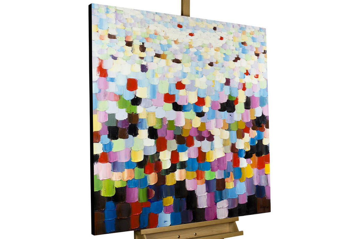 ÖLGEMÄLDE 80/80 cm - Multicolor, Holz/Textil (1.54/80cm) - KUNSTLOFT