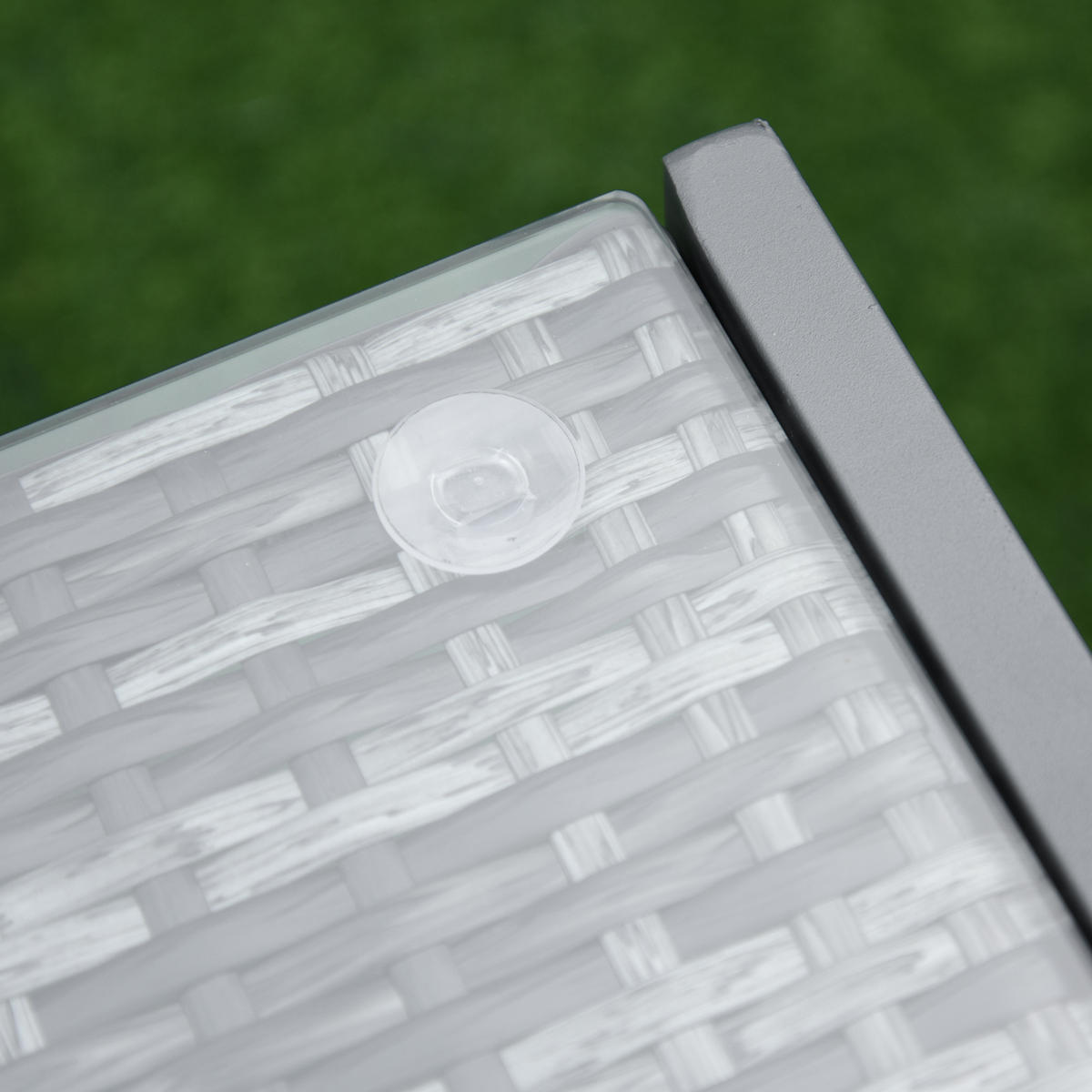 GARTEN BEISTELLTISCH Polyrattan Schwarz - Grau, Metall (50/495/50cm) - ComfortXL