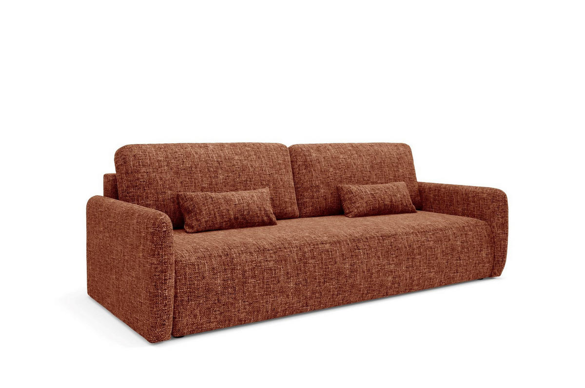 SCHLAFSOFA mit Bettkasten Orange - Schwarz/Orange, Holz/Holzwerkstoff (217/86/102cm) - Furnisell