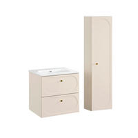 BADMÖBEL 60.2cm Sanae 2er-Set Sandbeige - Beige, Holzwerkstoff (60.2/57/46cm) - Petits-meubles