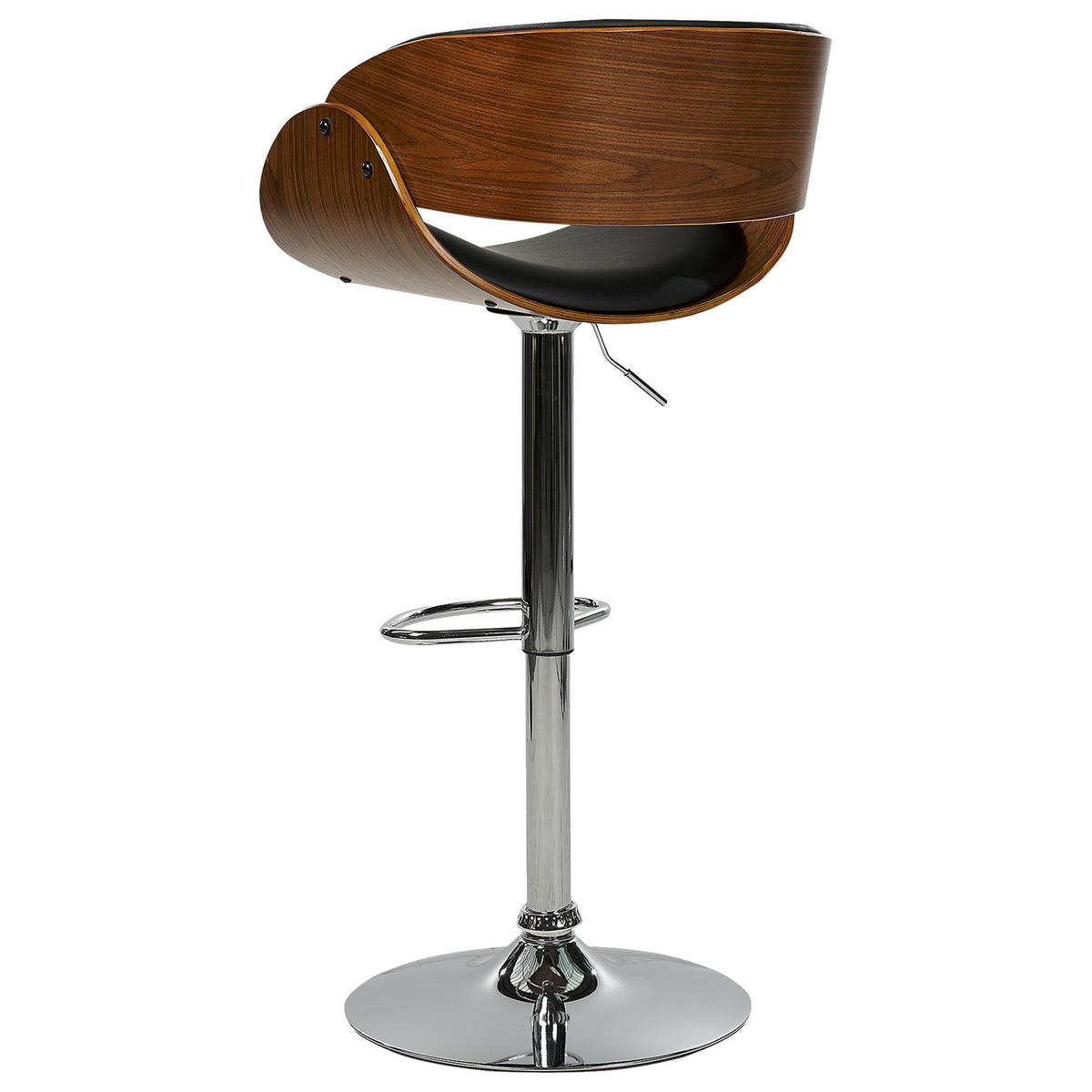 BARSTUHL 2er-Set Kunstleder drehbar SchwarzBaku - Schwarz, Kunststoff (53/85/45cm) - Beliani