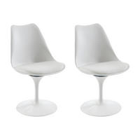 STUHL 2er-Set - Polypropylen & Metall - Weiß - XAFY - Weiß, Kunststoff (56.5/82/49cm) - Vente-Unique