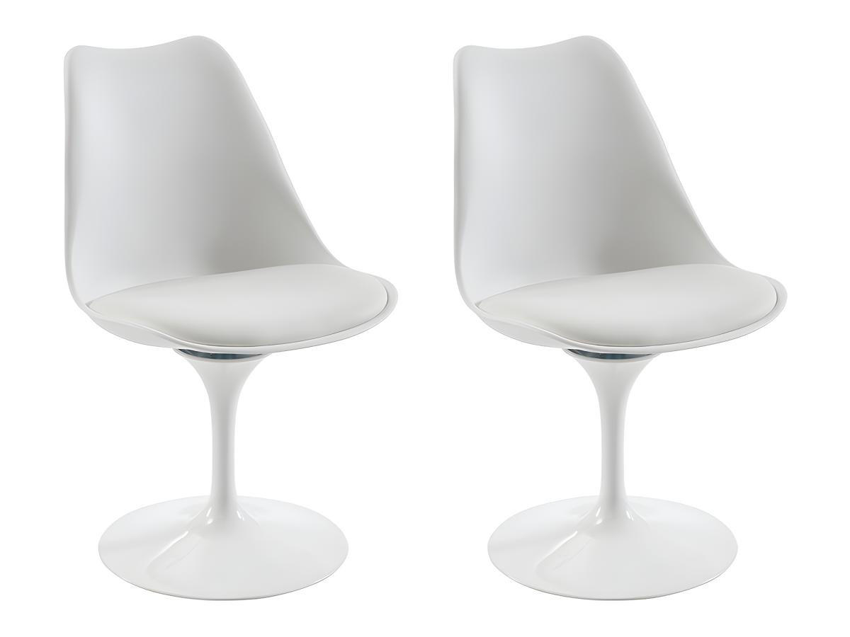 STUHL 2er-Set - Polypropylen & Metall - Weiß - XAFY - Weiß, Kunststoff (56.5/82/49cm) - Vente-Unique