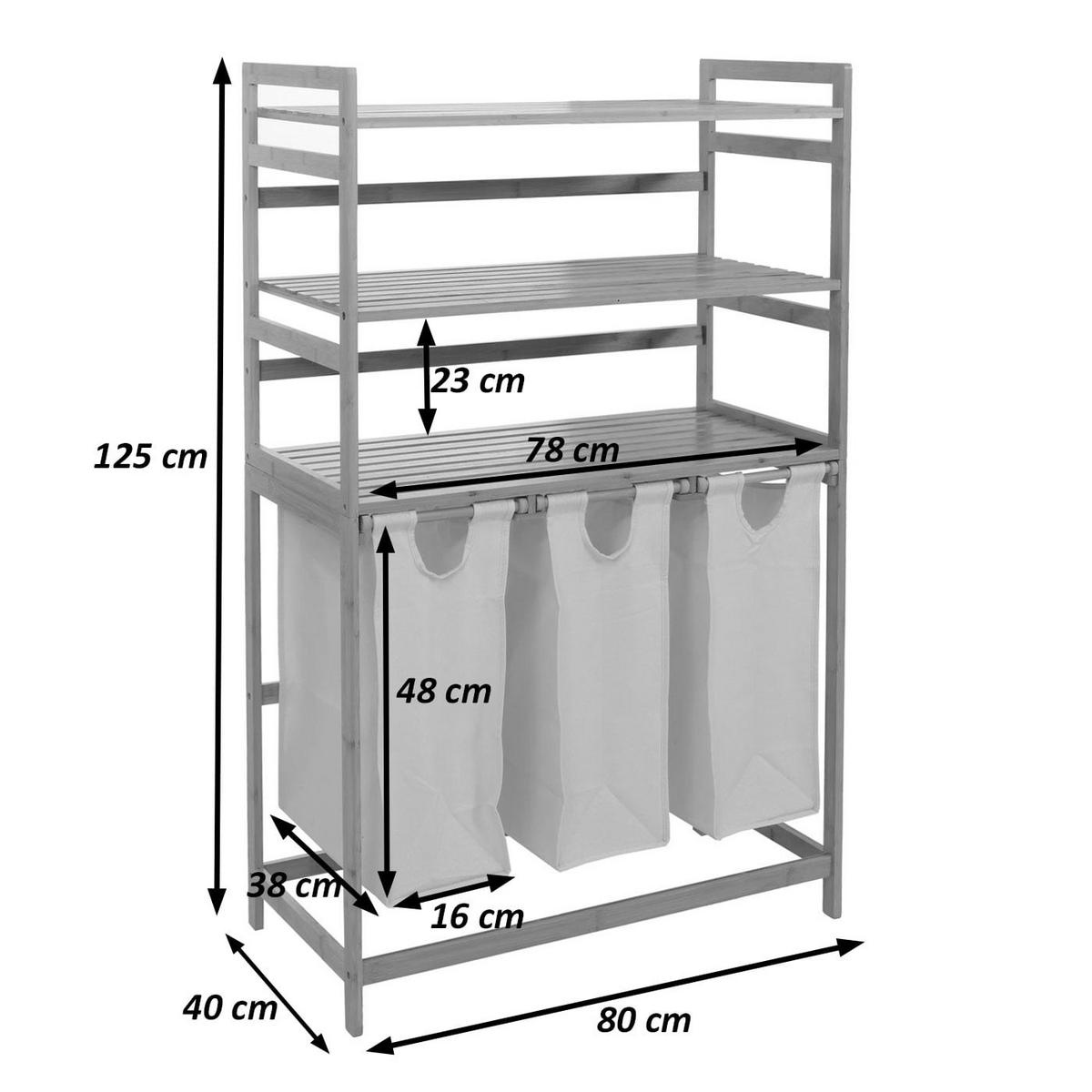 KOŠ NA PRÁDLO Hnedý, Čierny - hnedá/čierna, drevo (80/125/40cm) - MCW