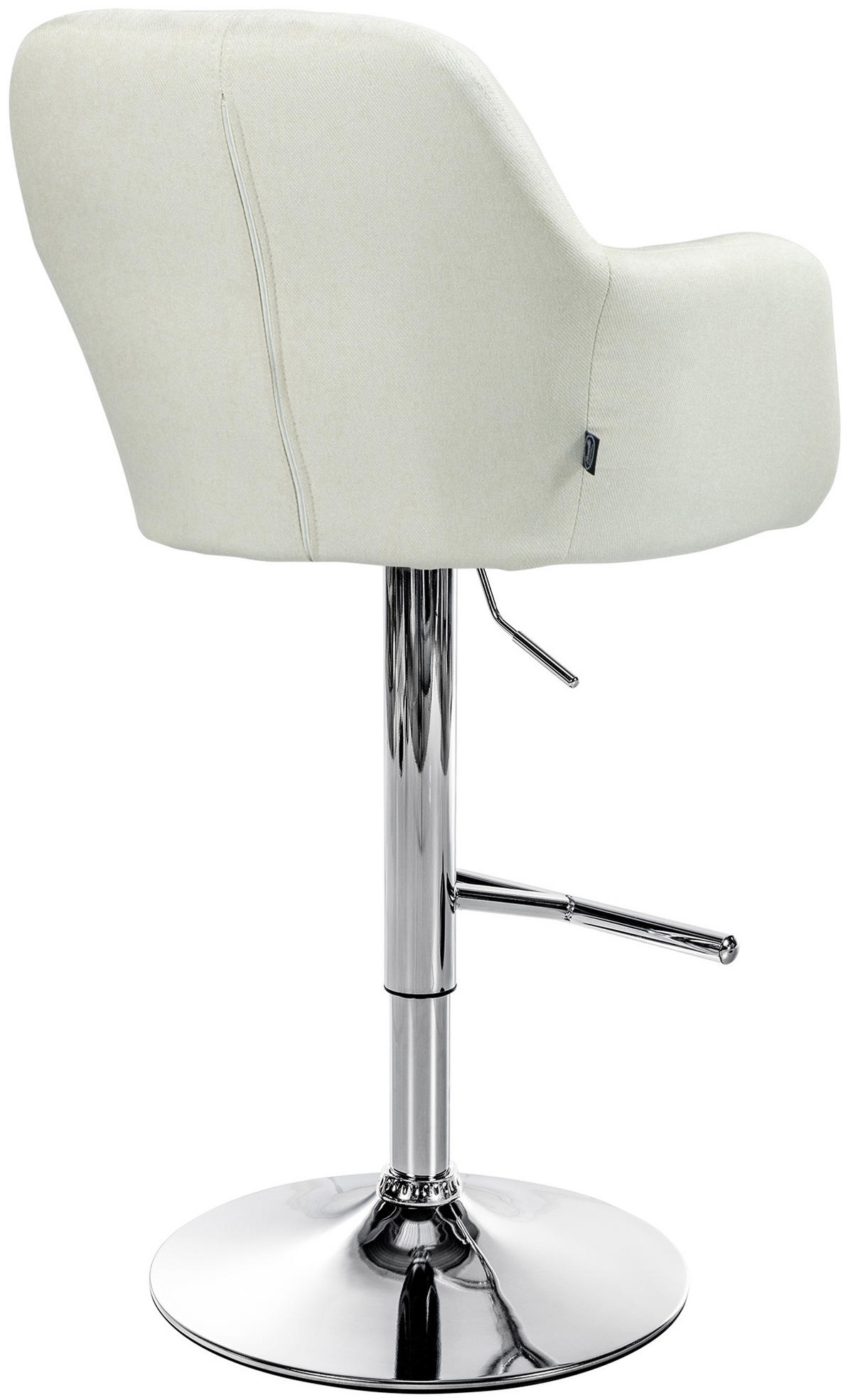 BARHOCKER Nardo Stoff chrom creme - Chromfarben/Naturfarben, Textil/Metall (57/118/59cm) - TPFLiving