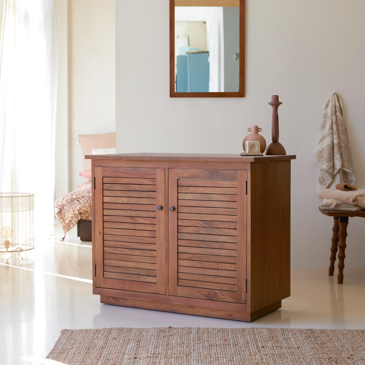 AUFBEWAHRUNGSMÖBEL Loggia Natur aus Akazie - Naturfarben, Holz (90/78/45cm) - Tikamoon