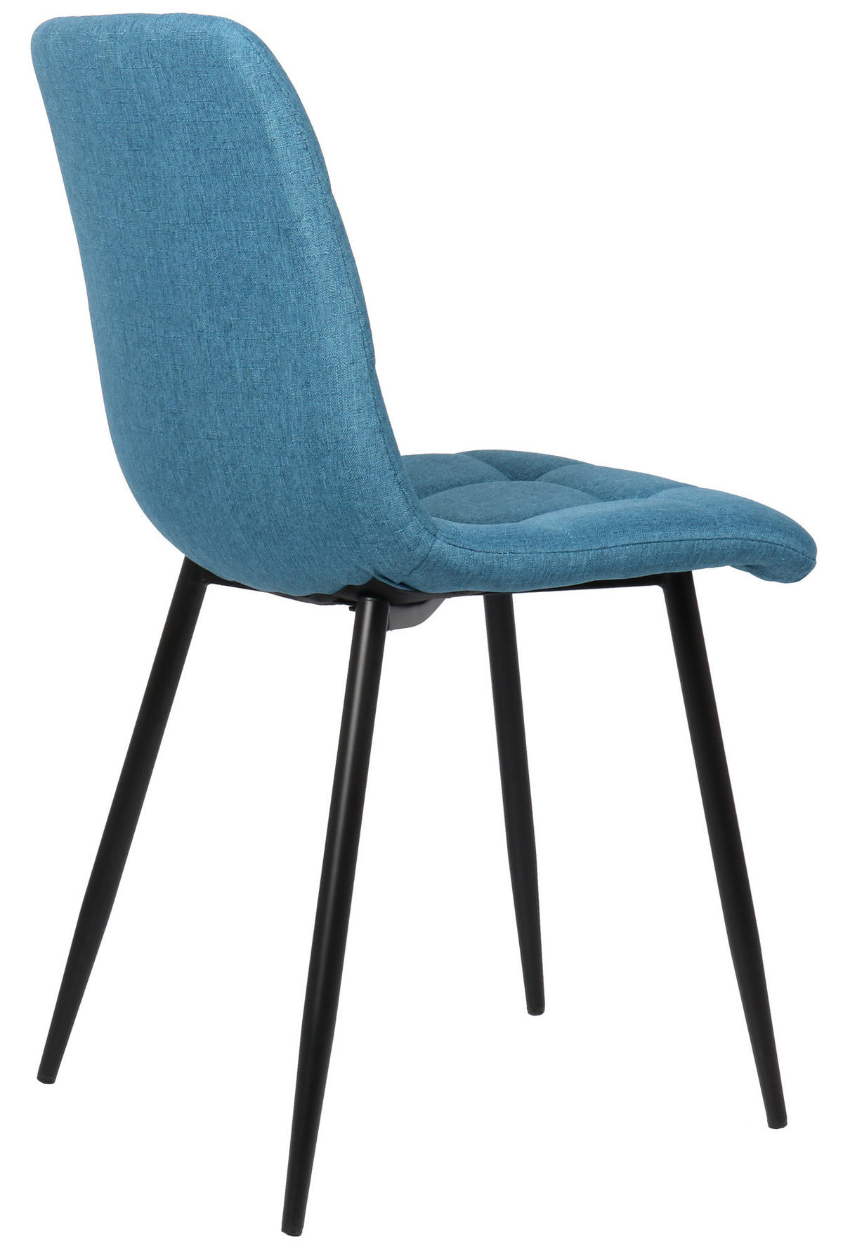 ESSZIMMERSTUHL Till, 2er Set Stoff, Gestell Metall matt Schwarz Blau - Blau/Schwarz, Textil/Metall (45/88/52cm) - TPFLiving