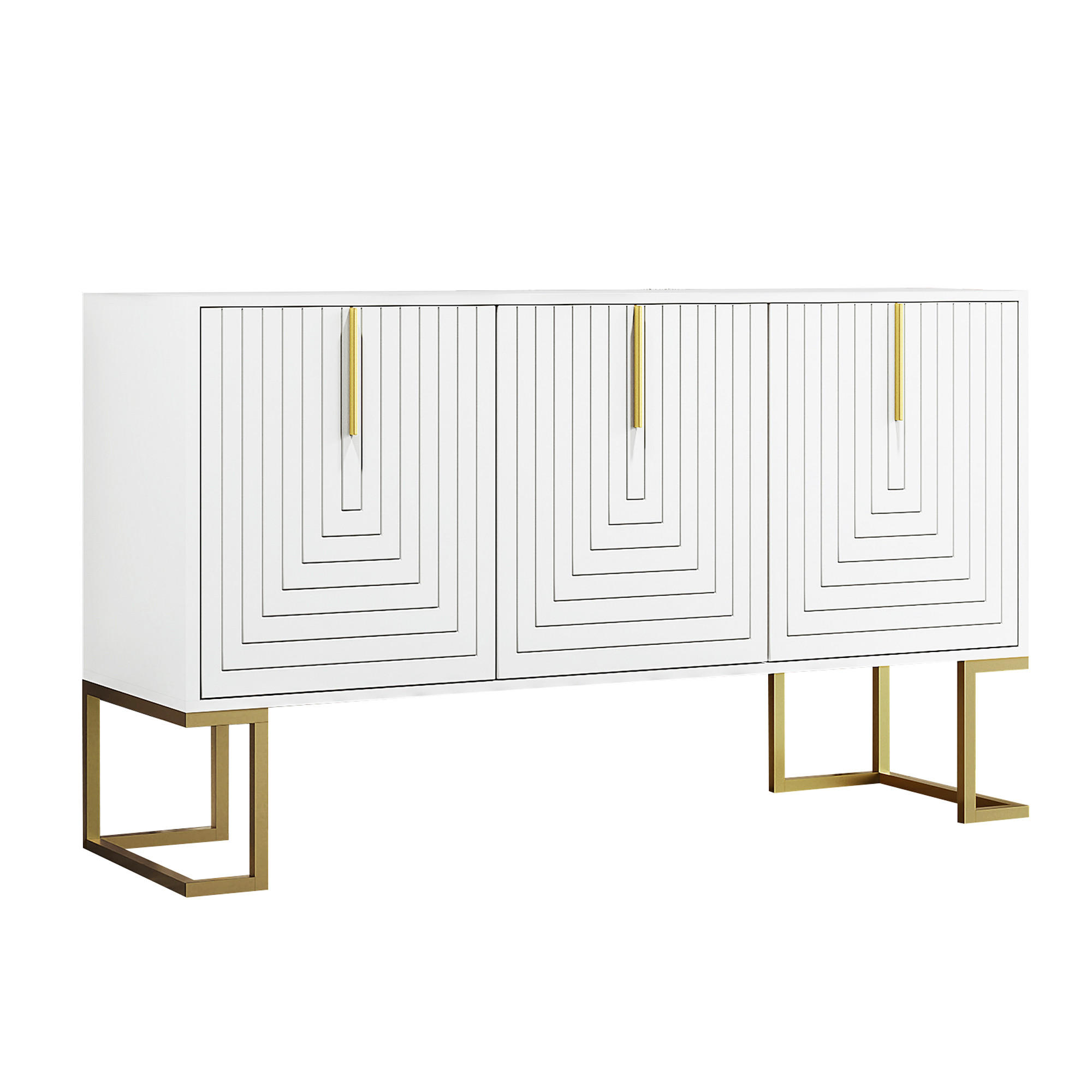 SIDEBOARD Weiß 138/40/80,5CM - Weiß, Holzwerkstoff/Metall (40/80.5/138cm) - Urban Meuble