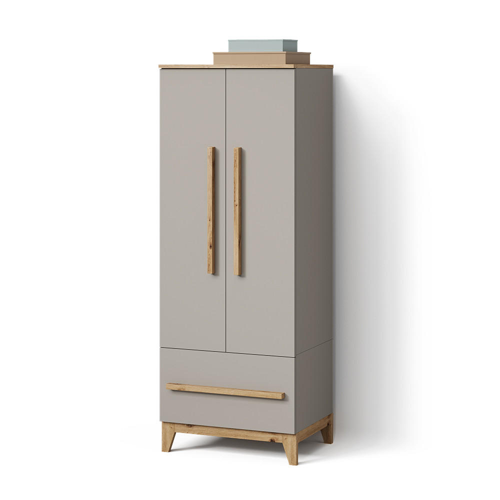 KINDERKLEIDERSCHRANK Mailo Kašmir/Obrtnički rad 70 x 186.8 cm s klupom - boje kašmira/hrast Artisan, drvni materijal (70/186.8/53.4cm) - Livinity®
