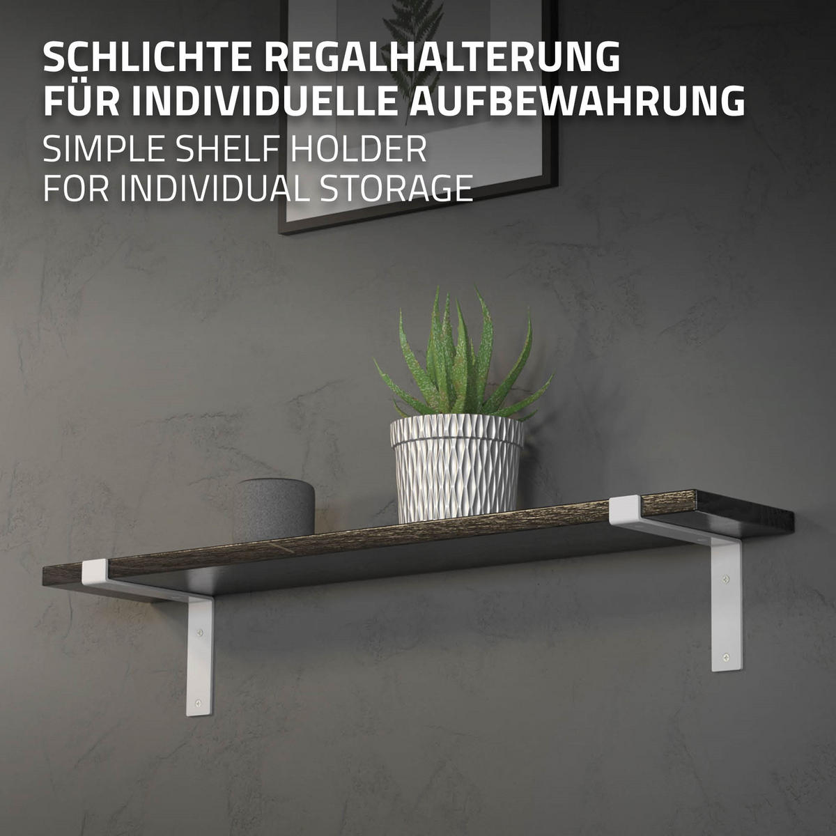 REGALHALTERUNG - Weiß, Metall (17/4/20.5cm) - ML-DESIGN