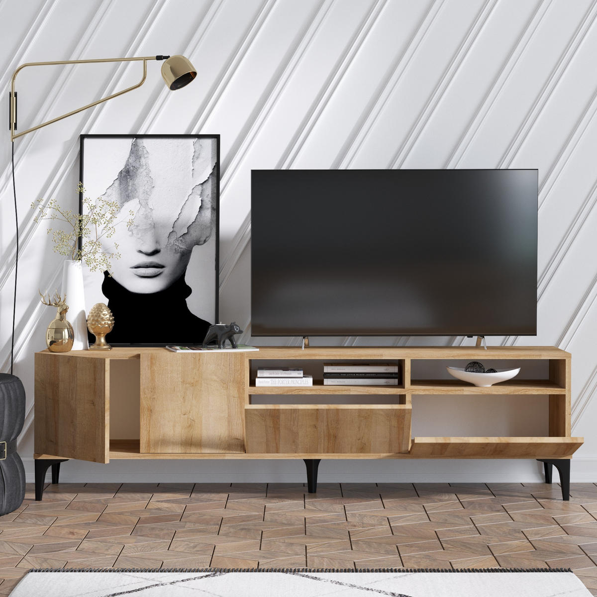 TV-MÖBEL ross beige - Beige, Holz (35/52/180cm) - Habitat Garten