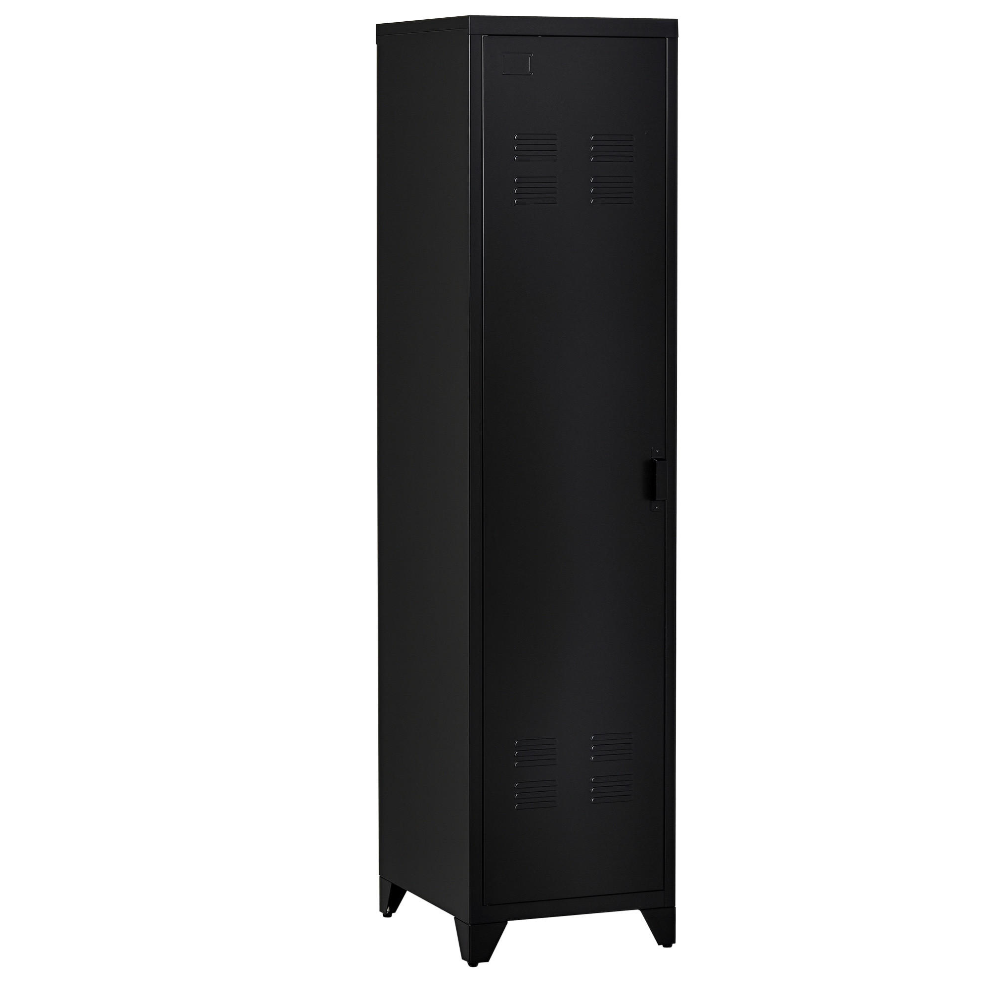 ComfortXL Metallschrank Schwarz 50x180x43 cm