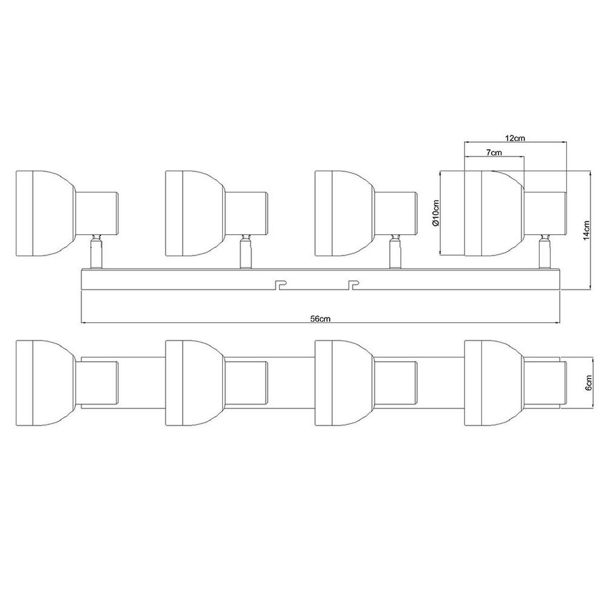 DECKEN SPOTS KAIRO - Bernsteinfarben, Glas (56/10/14cm) - Globo Lighting