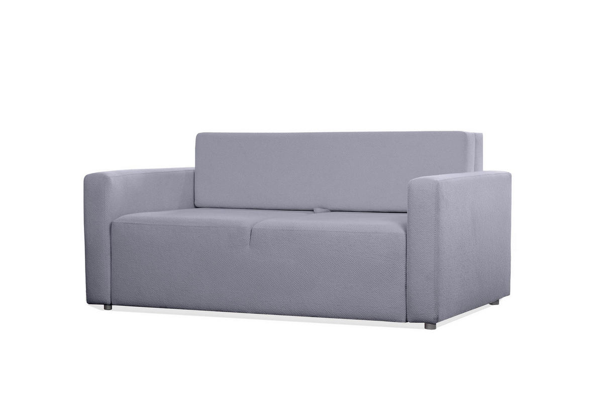 SOFA Mira Grau, Zweisitzer Sofa, mit Schlaffunktion - Grau, Holzwerkstoff/Textil (170/99/114cm) - Bettso
