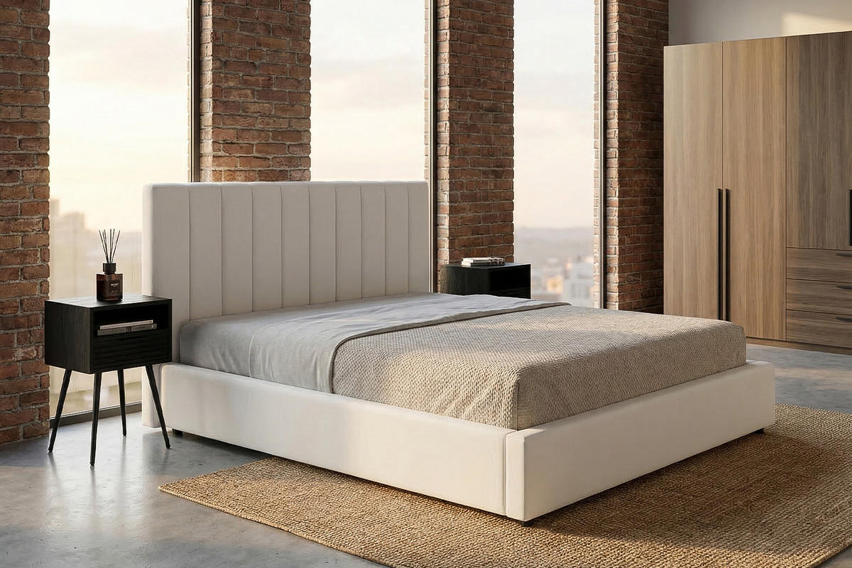 POLSTERBETT CATTURA Cremeweiß Velvet - Creme/Weiß, Textil (180/200cm) - KAWOLA