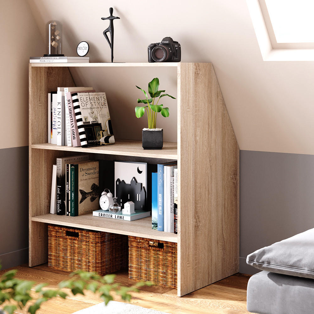 DACHSCHRÄGE REGAL Sonoma 90 x 100 cm - Sonoma Eiche, Holzwerkstoff (90/100/50cm) - Vicco