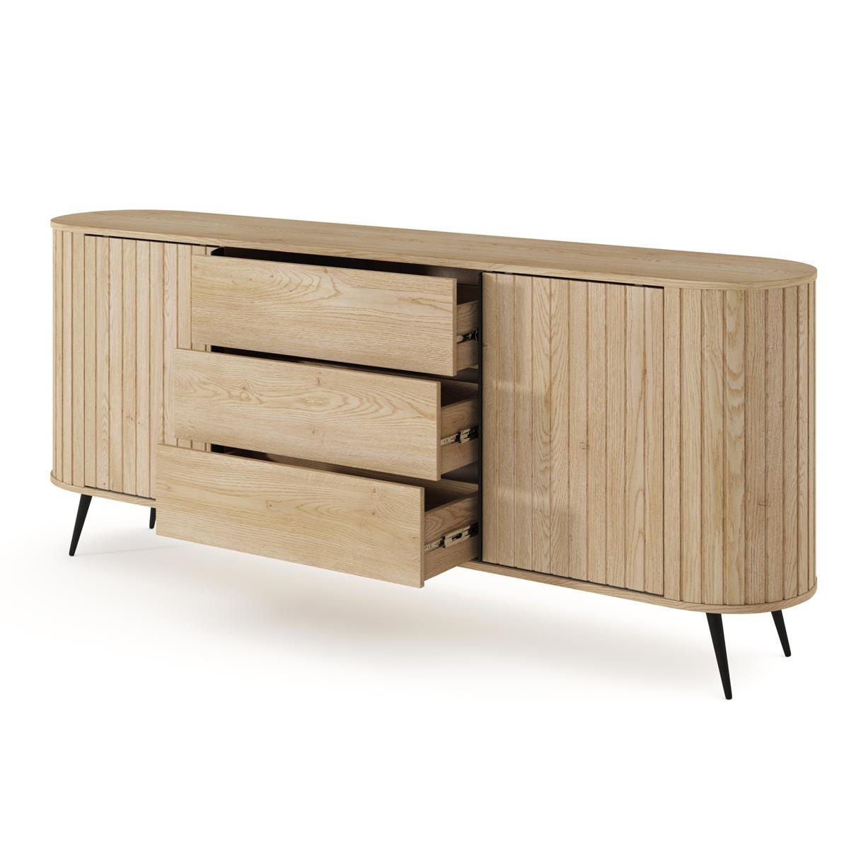 KOMMODE mit 3 Schubladen KAMA Eiche cremona - Braun, Holzwerkstoff (196/82/52cm) - Compleo24