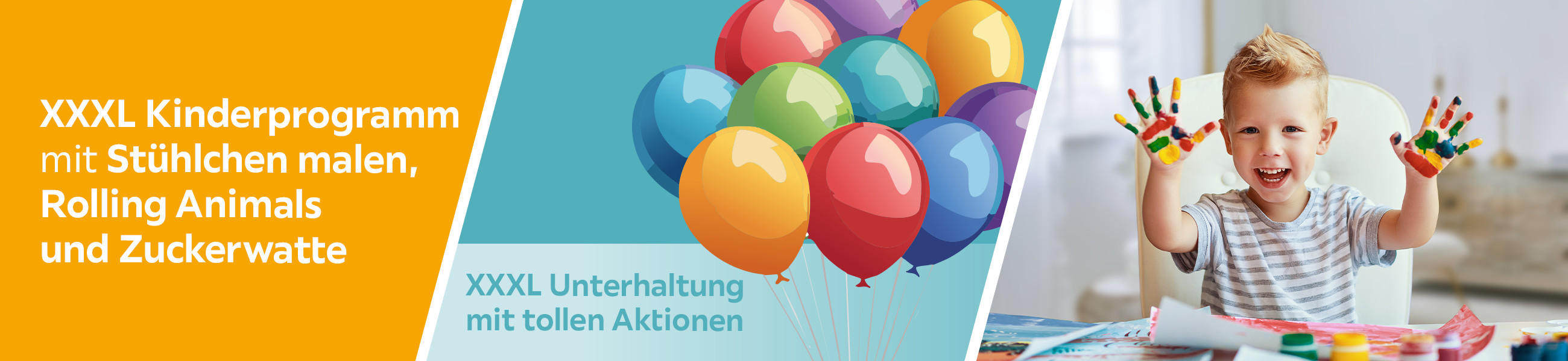 XXXL Kinderprogramm mit Stühlchen malen, Rolling Animals und Zuckerwatte - XXXL Unterhaltung mit tollen Aktionen