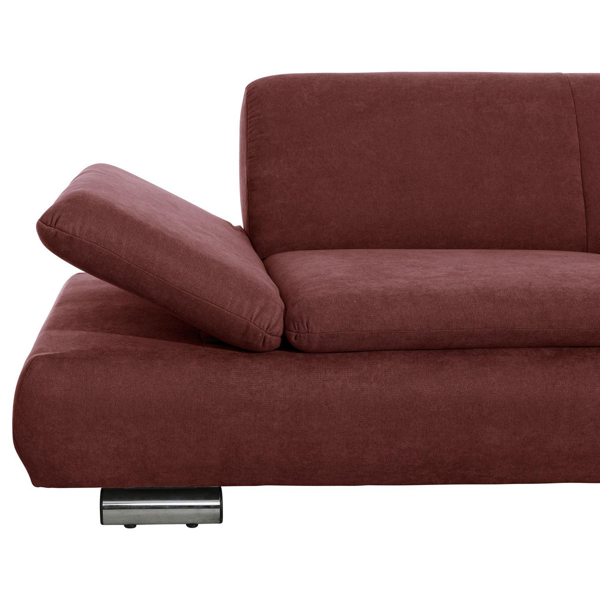 ECKSOFA mit Ottomane rechts Kaye Flachgewebe rot - Rot, Kunststoff (190/270cm) - 58aufmkessel