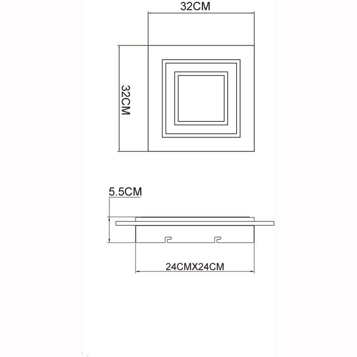 LED DECKENLEUCHTE JAYDEN Anthrazit - Anthrazit, Metall (32/32/5.5cm) - Globo Lighting