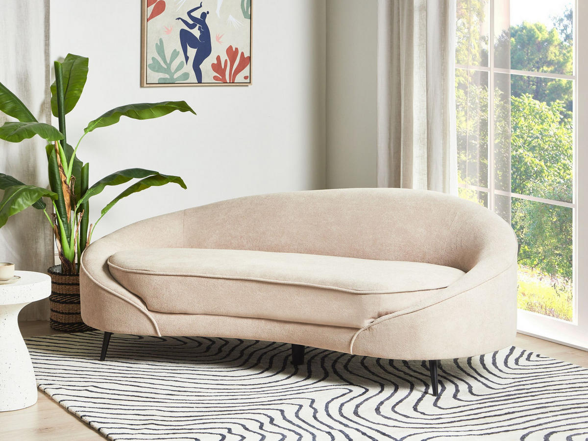3-SITZER-SOFA Bouclé beige/schwarz Savar - Beige/Schwarz, Textil (183/69/84cm) - Beliani