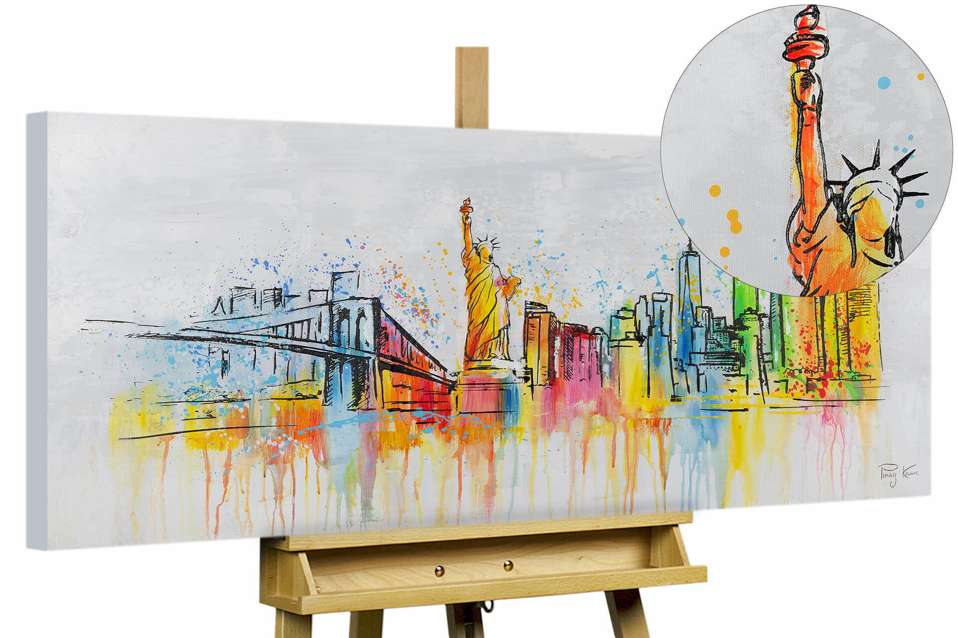 ACRYLBILD HANDGEMALT 120/60 cm - Multicolor/Grau, Holz/Textil (1.7/60cm) - KUNSTLOFT