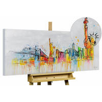 ACRYLBILD HANDGEMALT 120/60 cm - Multicolor/Grau, Holz/Textil (1.7/60cm) - KUNSTLOFT