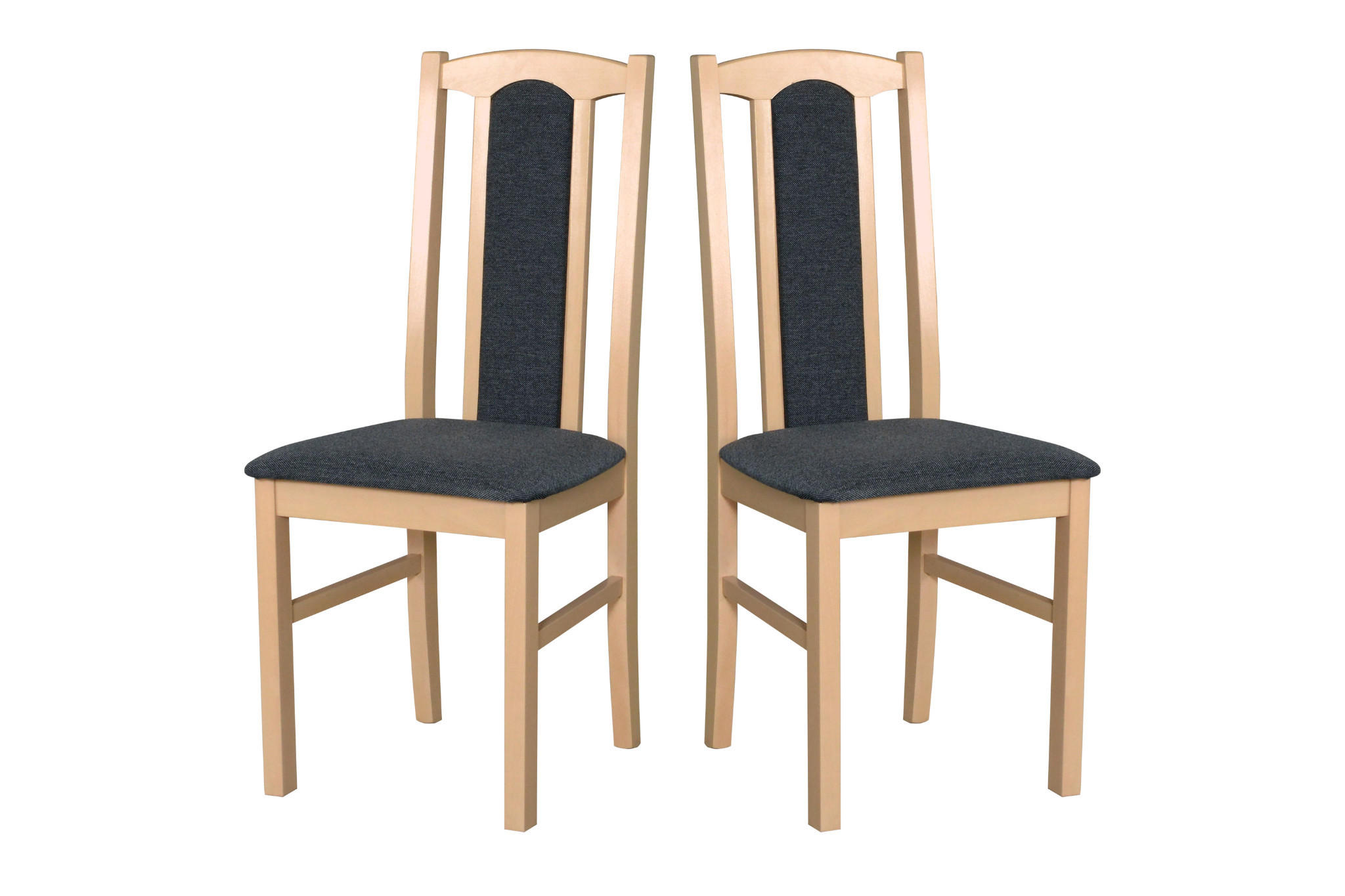 ESSZIMMERSTUHL - Set 2x Bos 7 Sonoma, hygge 96 - Dunkelgrau/Sonoma Eiche, Holz (43/96/40cm) - Leaf Design