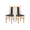 ESSZIMMERSTUHL - Set 2x Bos 7 Sonoma, hygge 96 - Dunkelgrau/Sonoma Eiche, Holz (43/96/40cm) - Leaf Design