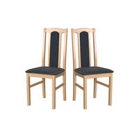 ESSZIMMERSTUHL - Set 2x Bos 7 Sonoma, hygge 96 - Dunkelgrau/Sonoma Eiche, Holz (43/96/40cm) - Leaf Design