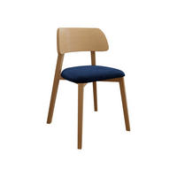 POLSTERSTUHL Dario, Holzfarbe: Natur - Blau/Naturfarben, Holz/Textil (47/80/50cm) - MIRJAN24
