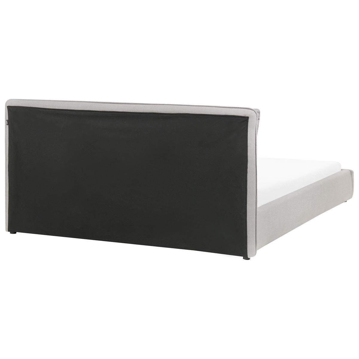 BETT mit Lattenrost 180/200 cm Hellgrau Bajonna - Hellgrau/Schwarz, Textil (180/200cm) - Beliani